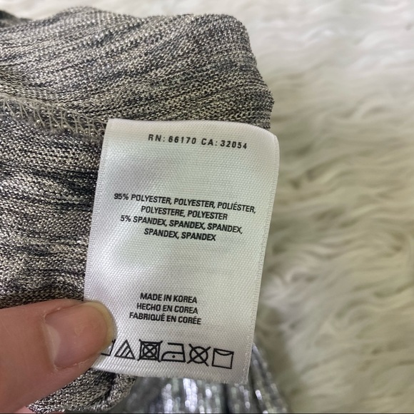 ANTHRO ELEVENSES Silver metallic wide leg pants XS - Picture 4 of 5